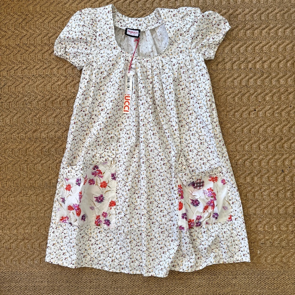 Fiorucci Short Sleeve Floral Prairie Dress